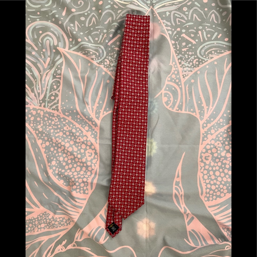 Red Patterned Mens Tie